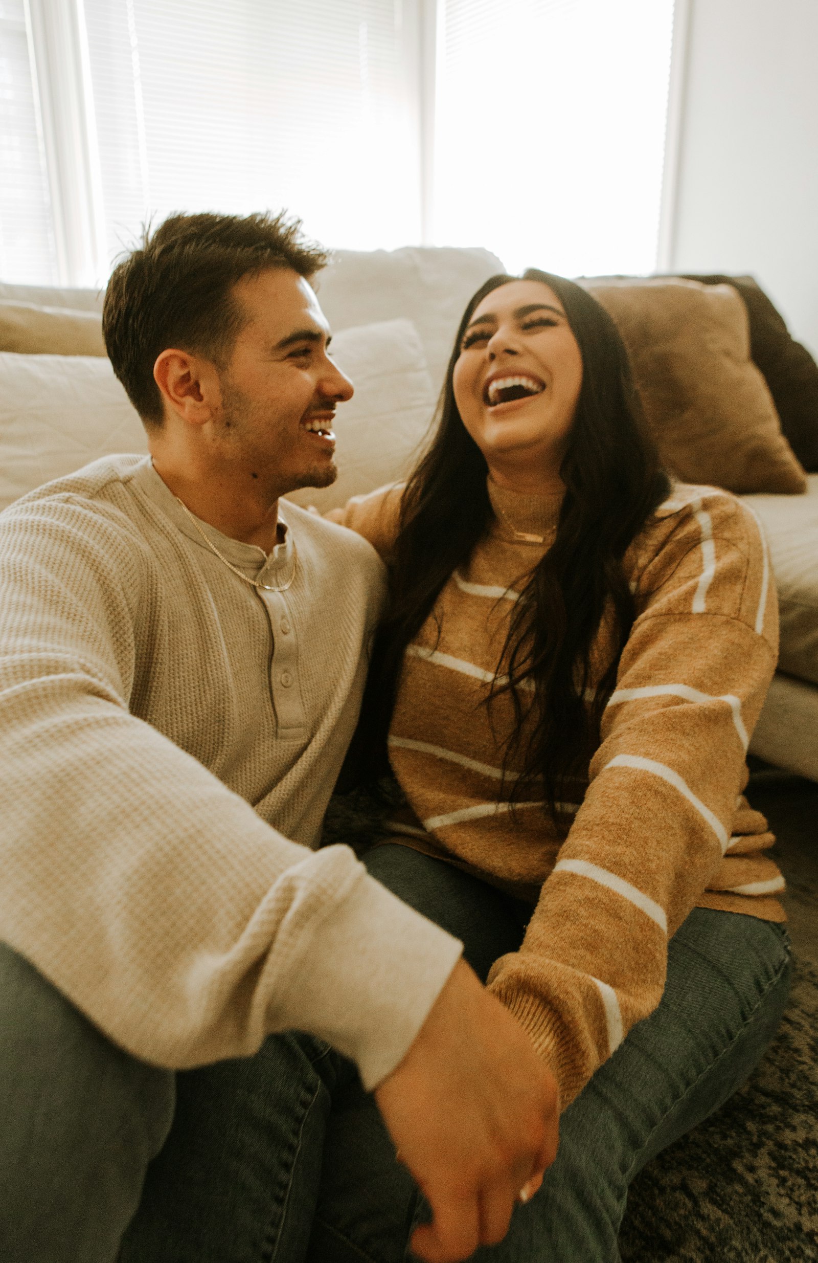 Young couple laughing together